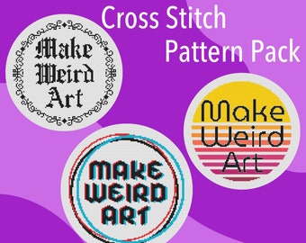 Make Weird Art Pack Cross Stitch Pattern