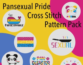 Pansexual Pride Cross Stitch Pattern set