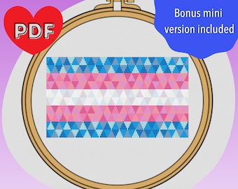 Geometric Transgender Flag - Trans/Transgender Pride - LGBTQ+ - Cross Stitch Pattern