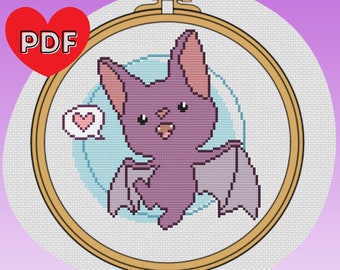 Bat Cross Stitch Pattern