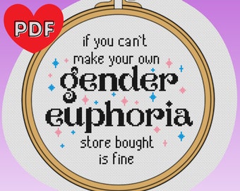 Gender Euphoria - Transgender Pride - LGBTQ+ - Cross Stitch Pattern