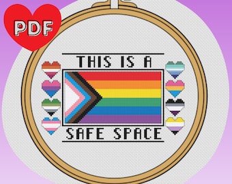 Safe Space Intersectional Flag - Ally/Pride - LGBTQ+ - Cross Stitch Pattern