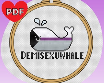 Demisexuwhale - Demi/Demisexual Pride - LGBTQ+ - Cross Stitch Pattern