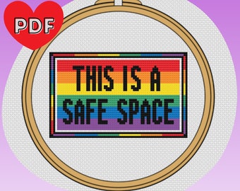 Safe Space - Ally/Pride - LGBTQ+ - Cross Stitch Pattern