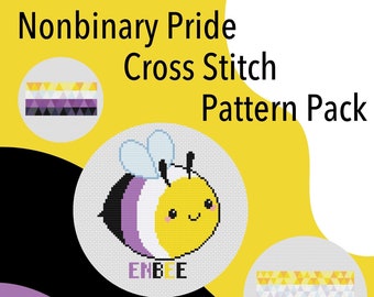 Nonbinary Pride Cross Stitch Pattern set