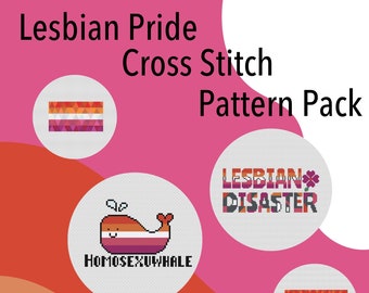 Lesbian Pride Cross Stitch Pattern set