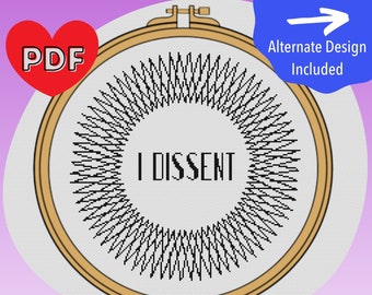 Ruth Bader Ginsburg (RBG) - Dissent Collar Cross Stitch Patterns