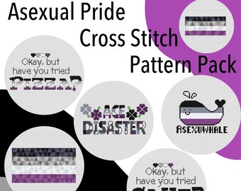 Asexual/Ace Pride Cross Stitch Pattern set