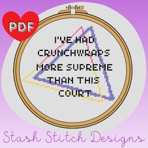 Crunchwrap Supreme Court Pro Choice Cross Stitch Pattern image 1