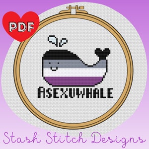 Asexuwhale Ace/Asexual Pride LGBTQ Cross Stitch Pattern image 1
