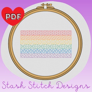 LGBTQ+ Pride Flag - Rainbow flag - Blackwork Pattern
