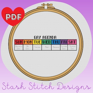 Gay Agenda - Gay Pride - LGBTQ+ - Cross Stitch Pattern
