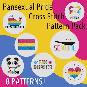 Pansexual Pride Cross Stitch Pattern set