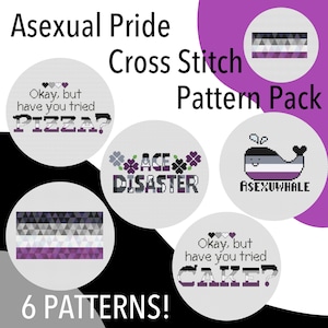 Asexual/Ace Pride Cross Stitch Pattern set