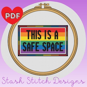 Espacio Seguro - Aliado/Orgullo - LGBTQ+ - Patrón de Punto de Cruz