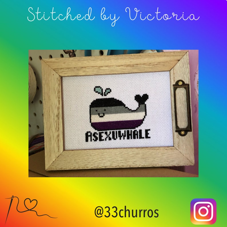 Asexuwhale Ace/Asexual Pride LGBTQ Cross Stitch Pattern image 2