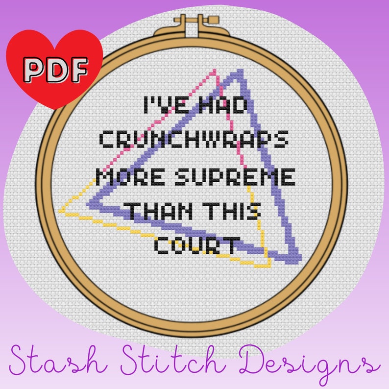 Crunchwrap Supreme Court Pro Choice Cross Stitch Pattern image 1