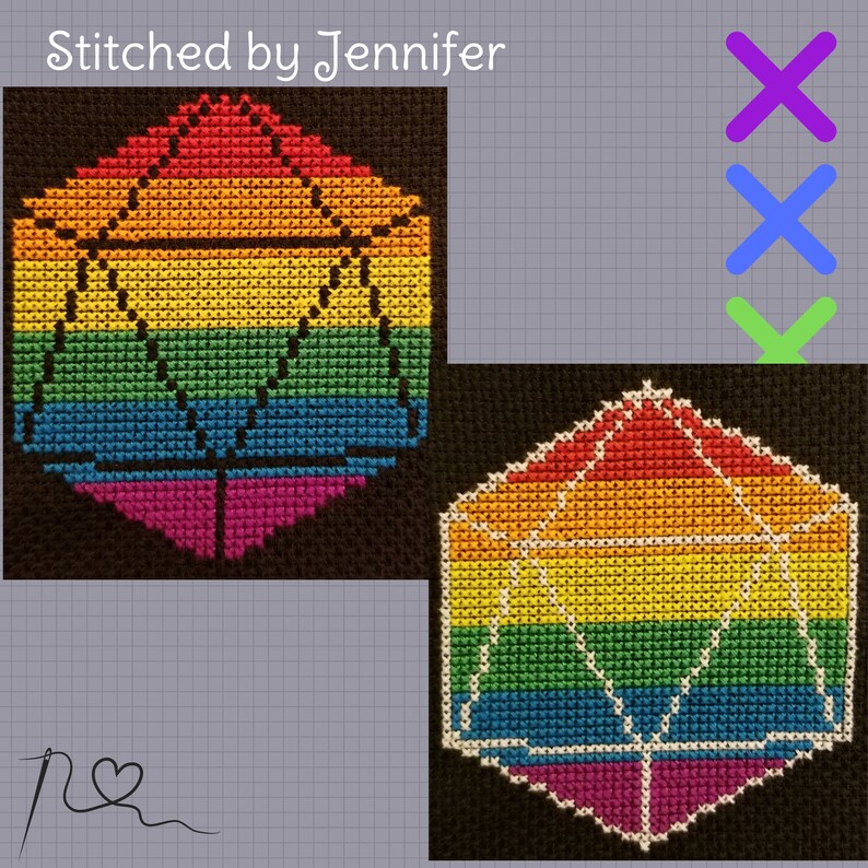Pride d20 Cross Stitch Pattern | Etsy