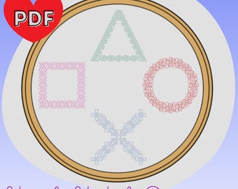 Gaming Shapes Blackwork Pattern