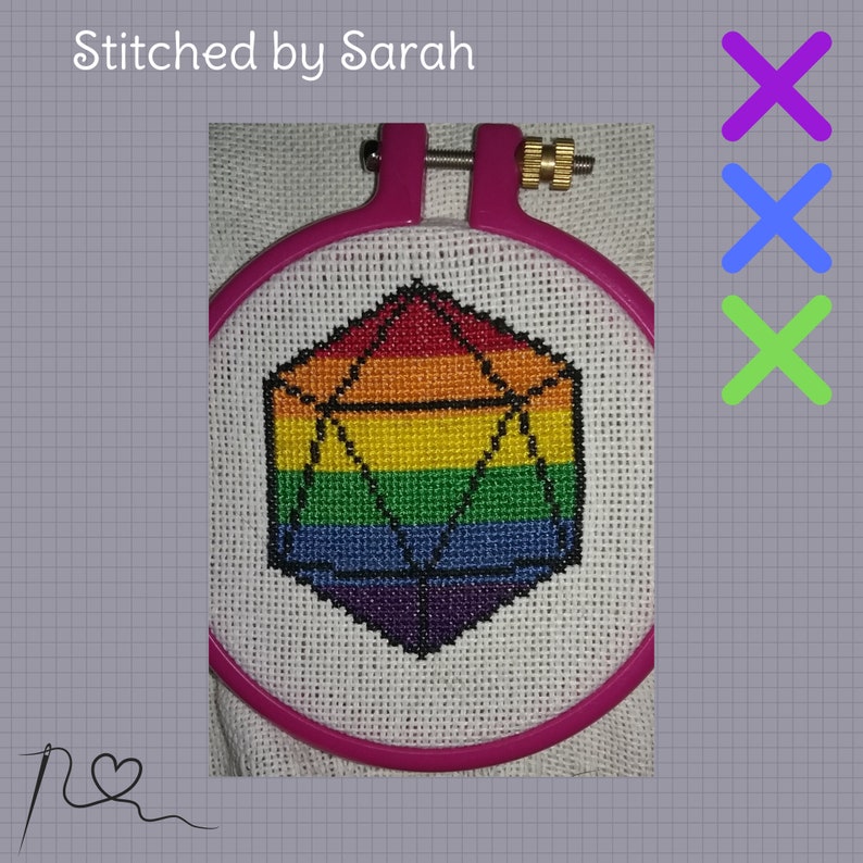 Pride d20 Cross Stitch Pattern | Etsy