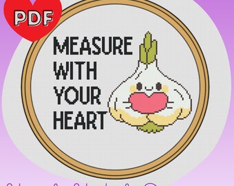 Garlic - Measure with your Heart Cross Stitch Pattern