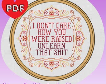 Unlearn that Sh Cross Stitch Pattern