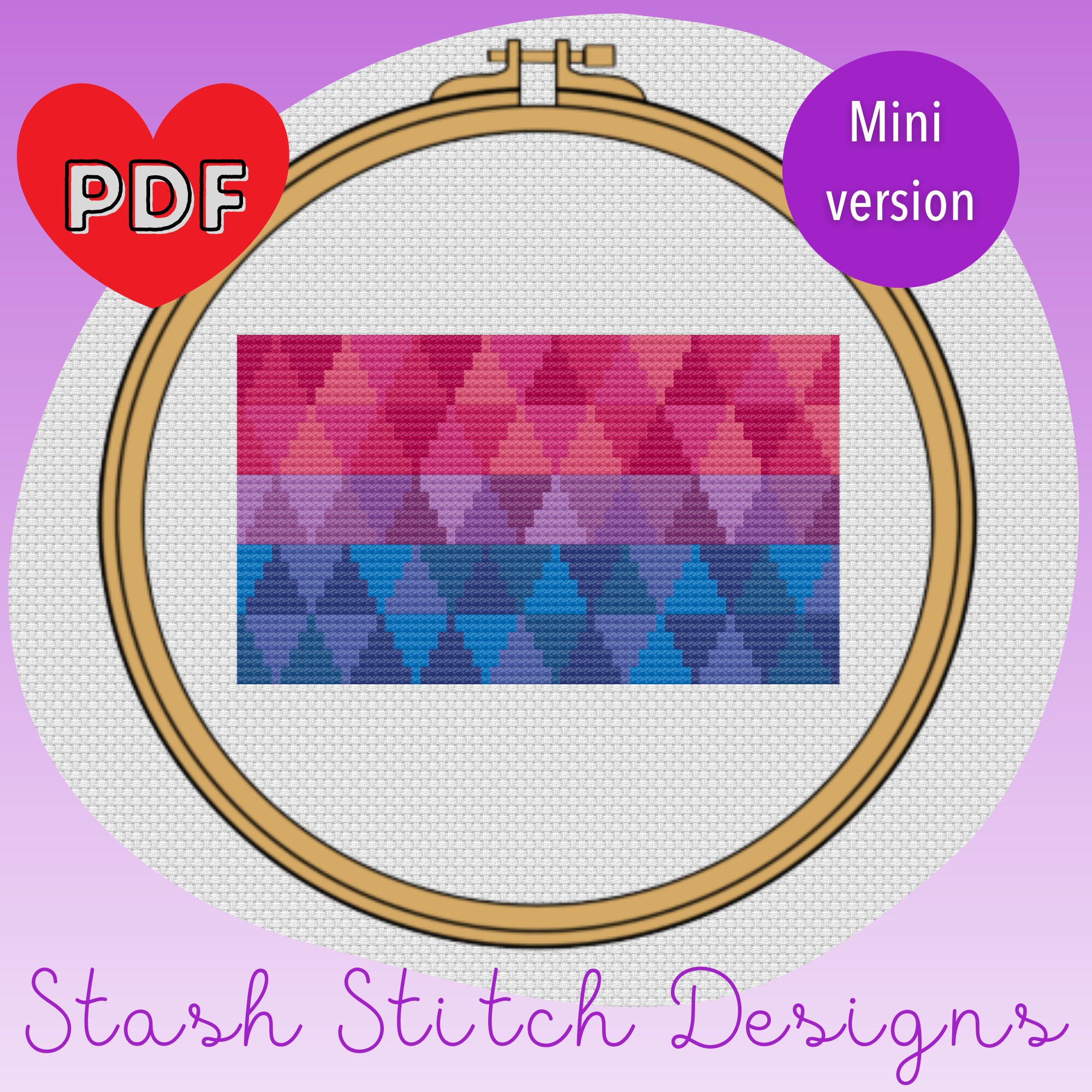 Geometric Bi Flag - Bi/bisexual - LGBTQ+ - Cross Stitch Pattern - Etsy