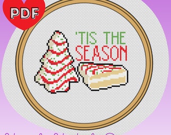 Christmas Tree Cake Cross Stitch Pattern