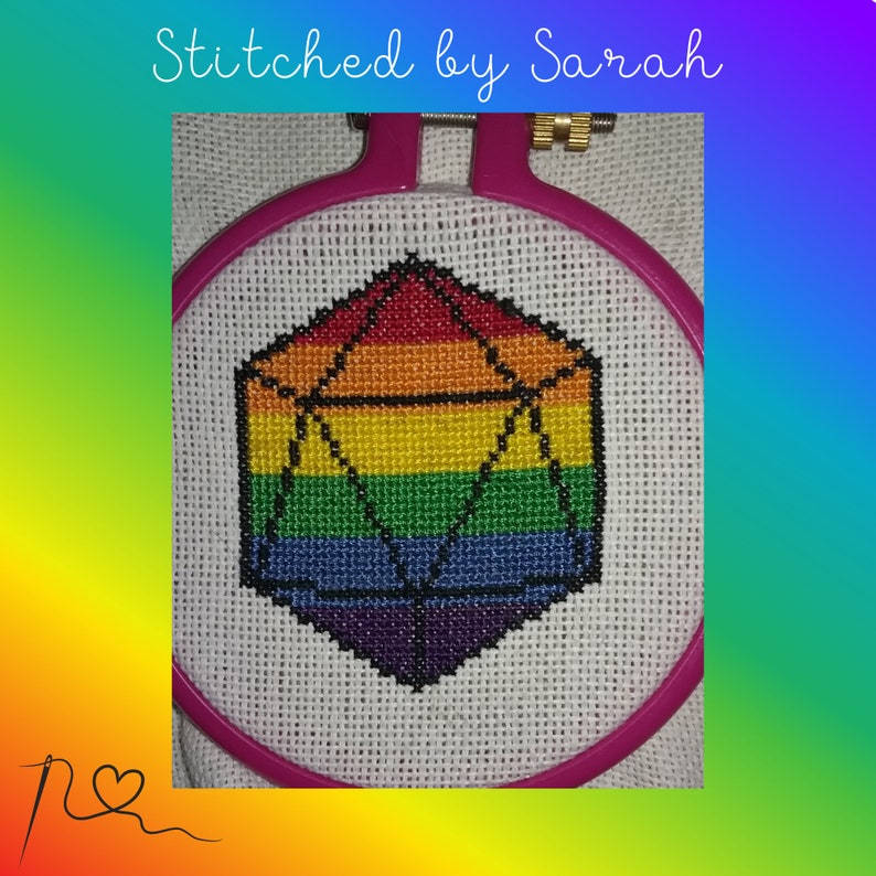 LGBTQ Pride d20 Cross Stitch Pattern image 3