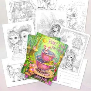 Sets de cartes postales à colorier, édition d'artiste. Fantaisie de conte de fées