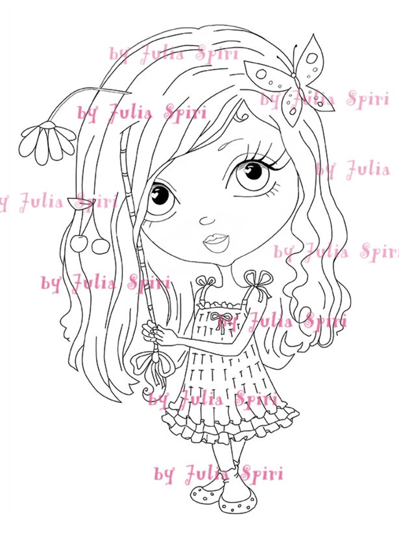 Digi Stamps Scrapbooking printable Digital stamp Girl | Etsy