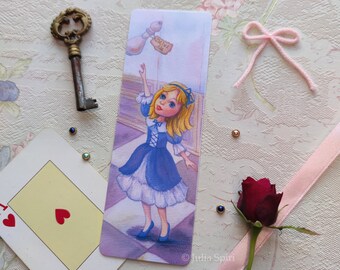 Weatherproof Bookmark for Coloring and Text Books, Whimsy, Drink Me. Stationery Collection "Alice in Wonderland"