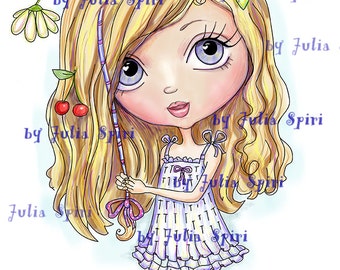 Digi Stamps, Scrapbooking printable, Digital stamp, Girl stamps, Coloring pages, Doll stamps, Line art. Girl with hair wrap