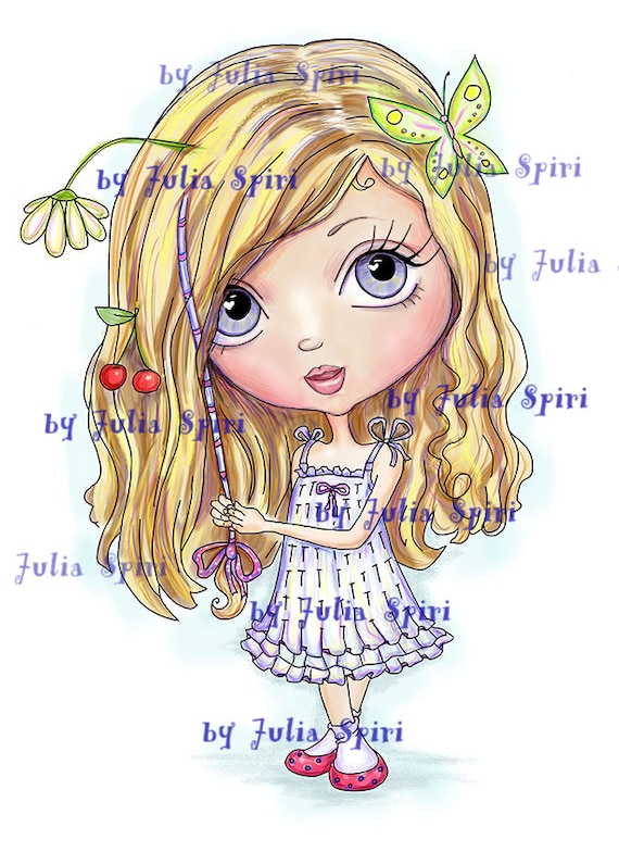Digi Stamps Scrapbooking Printable Digital Stamp Girl