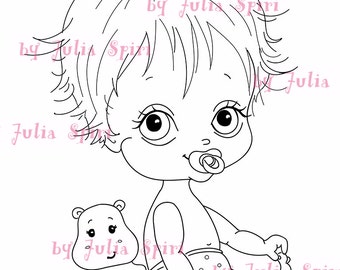 Digistempels, afdrukbare scrapbooking, digitale stempel, babystempels, baby's, babyjongen, kind, jongen. De babycollectie. Het is een jongen!