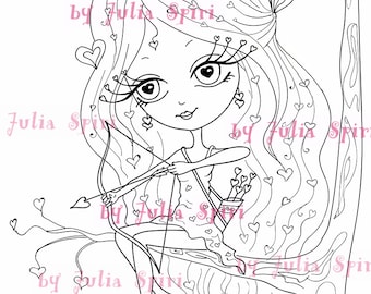 Digital Stamps, Digi stamp, Coloring pages, Valentin stamp, Love stamps, Heart, In Love, Romantic. Love is in the Air Collection. Valentina