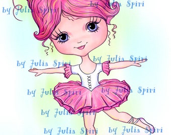 Digital Stamps, Digi Stamp, Scrapbooking printable, Ballet stamps, Coloring page, Doll stamps, Digi, Line art. Little Ballerina