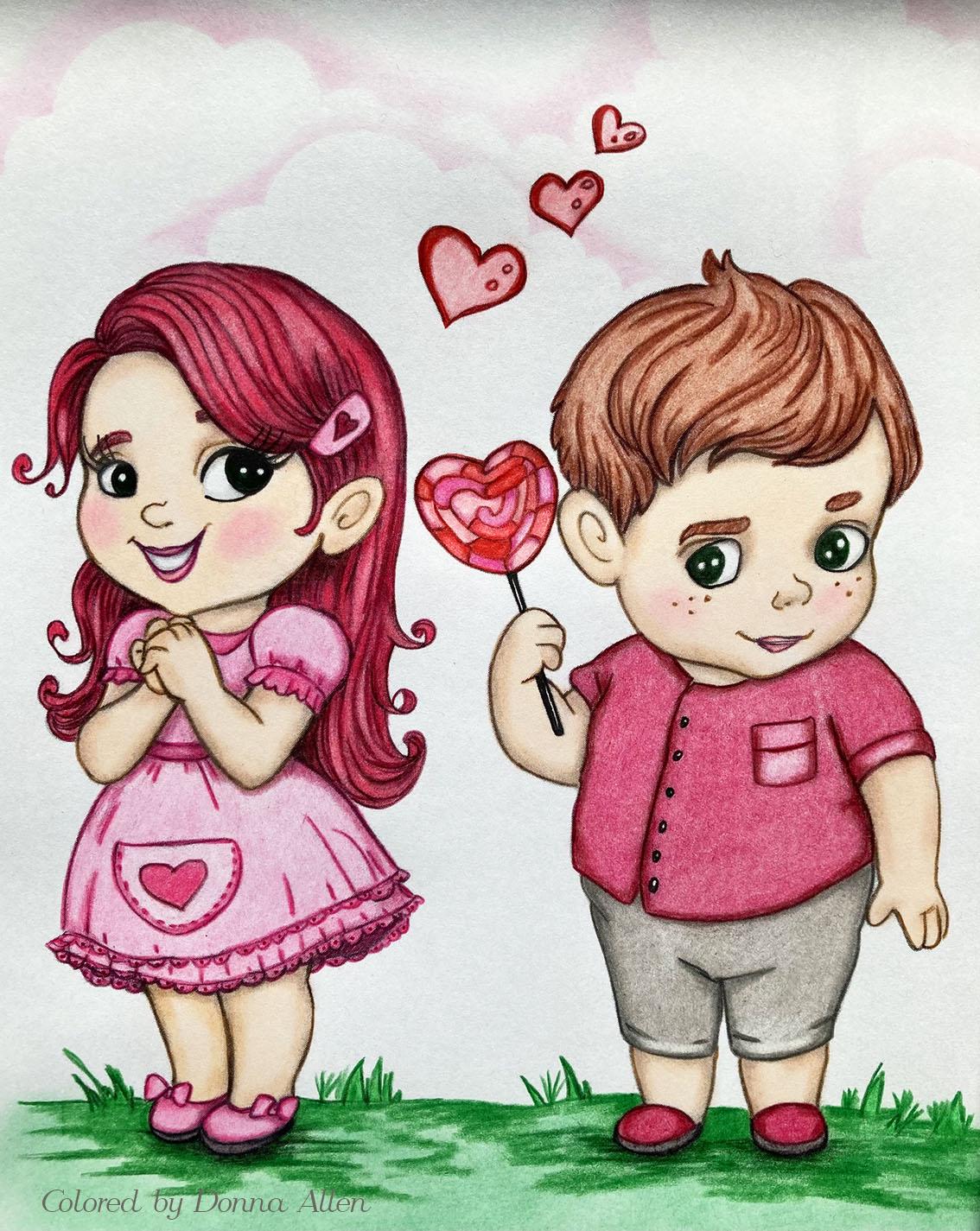 Kleurplaat, digitale stempel, Digi, Cute Girl Boy, verliefd stel,  eigenzinnigheid, knutselen, zeer fijne tekeningen. Zoete liefde - Etsy  België, image size:1134x1425