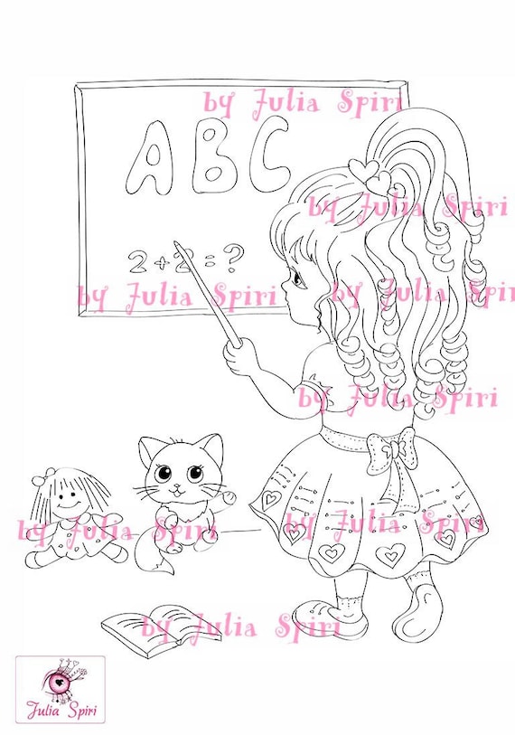 Digi Stamps Scrapbooking printable Digital stamp Girl Etsy