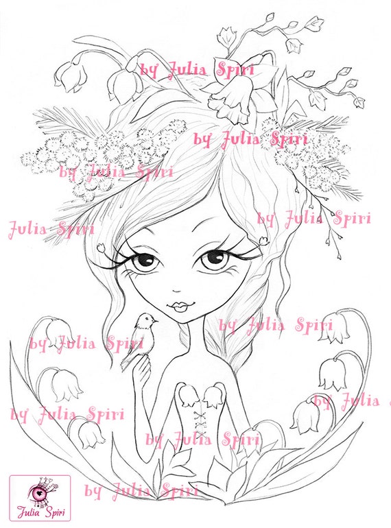 Digi Stamps Digital Stamp Spring Flowers Lily Of The