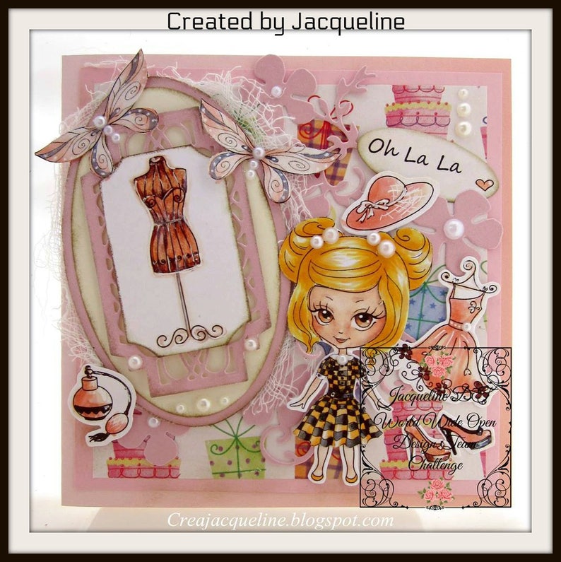Paper Doll, Digital stamps, Girl stamps, Digi, Closet, Hairstyles, Shoes, Clothes, Big Eyes, Coloring, Crafting, Dress. Paper Doll Samantha image 5