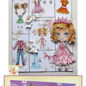 Paper Doll, Digital stamps, Girl stamps, Digi, Closet, Hairstyles, Shoes, Clothes, Big Eyes, Coloring, Crafting, Dress. Paper Doll Samantha image 4