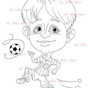 DESCARGA INSTANTÁNEA: Sellos digitales, sellos digitales, páginas para colorear, imágenes digitales, sellos de niño, deporte, líneas negras, manualidades. Fútbol.