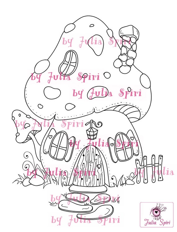 Digital Stamps Digi Stamp Coloring Pages Mushroom