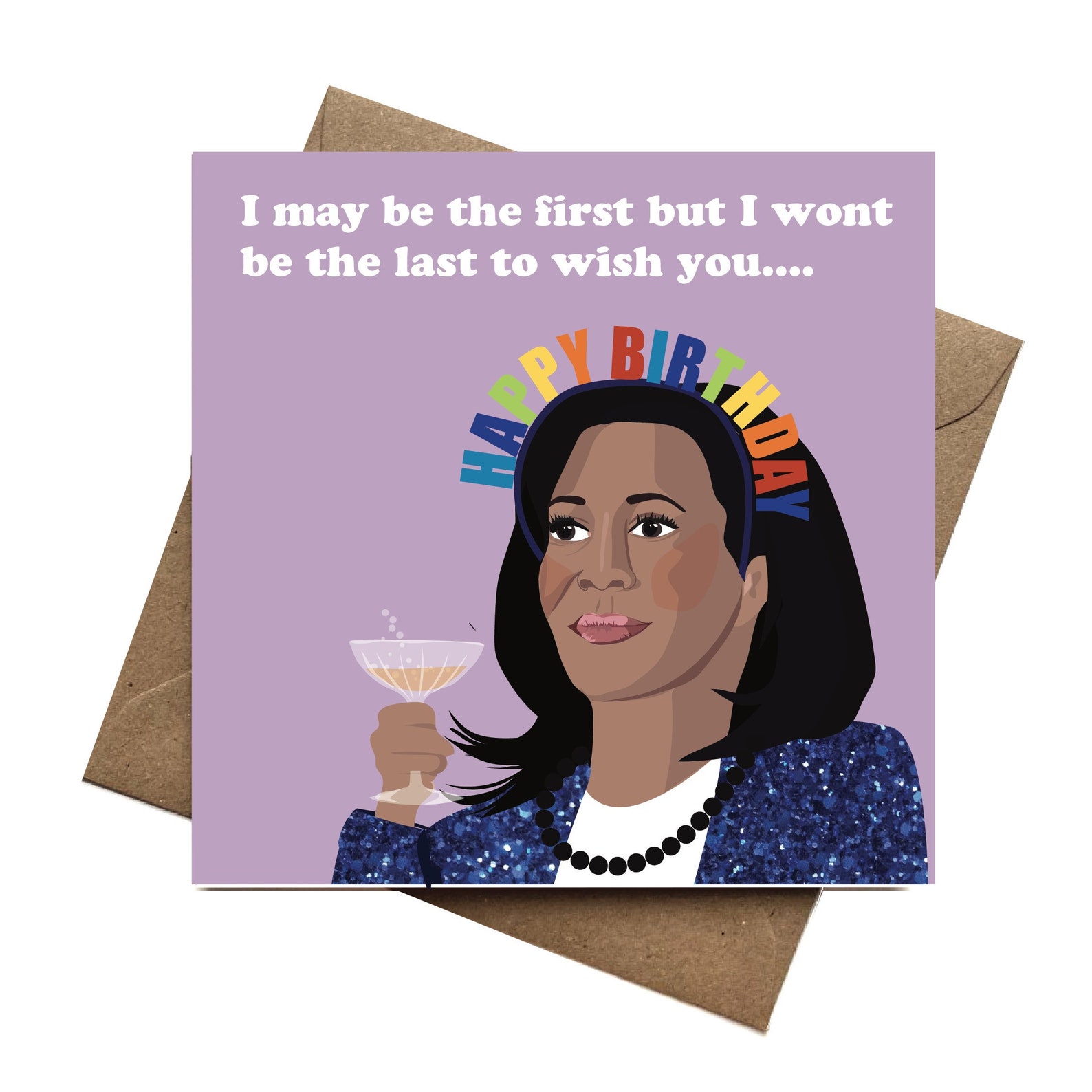 Kamala Harris Birthday Blank Greeting Card, Political Election 2020