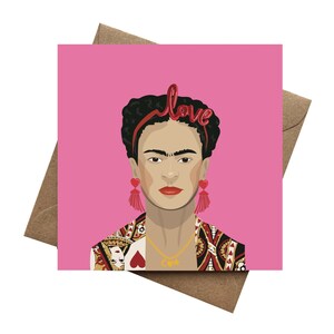 Biglietto di auguri d'amore Frida Kahlo, biglietto di auguri per donne, biglietto di cultura popolare