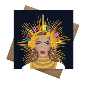 Carte de voeux vierge Beyonce joyeux anniversaire, carte de célébrité, carte féministe