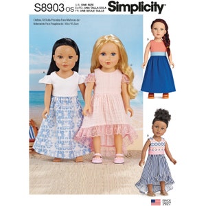 Out Of Print 18" Doll Clothes Simplicity Sewing Pattern S8903 Uncut, FF