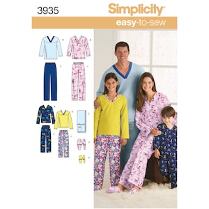 Child&#39;s, Teens&#39; & Adults&#39; Cozywear Simplicity Sewing Pattern 3935 Uncut, FF