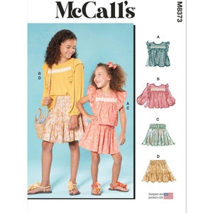 Children's and Girls' Top and Skirt McCall's Sewing Pattern M8373